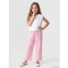 LCW Kids Pembe Regular Fit Kız Çocuk Dantel Detaylı Pantolon