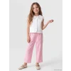 LCW Kids Pembe Regular Fit Kız Çocuk Dantel Detaylı Pantolon