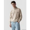 LCW Kids Bej Dik Yaka Erkek Çocuk Sweatshirt