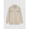 LCW Kids Bej Dik Yaka Erkek Çocuk Sweatshirt