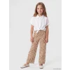 LCW baby Pembe Wideleg Leopar Desenli Kız Çocuk Pantolon