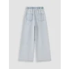 LCW Kids Mavi Wideleg Nakışlı Kız Çocuk Jean Pantolon