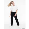 LCW Kids Siyah Regular Fit Kız Çocuk Gabardin Pantolon