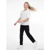 LCW Kids Siyah Regular Fit Kız Çocuk Gabardin Pantolon