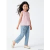 LCW Kids İndigo Straight Fit Nakışlı Kız Çocuk Jean Pantolon