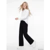 LCW Kids Siyah Wideleg Kız Çocuk Gabardin Pantolon