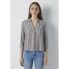 Mavi 122400-85431 Çizgili Kahverengi Bluz