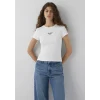Mavi 1614199-70057 Mavi Logo Baskılı Ekru Tişört