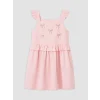 LCW Kids Pembe Kare Yaka Taşlı Kız Çocuk Elbise