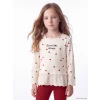 LCW Kids Ekru Fırfırlı Kız Çocuk Taytlı Takım