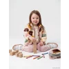LCW baby Ekru Çiçek Desenli Kız Bebek Pelüş Hırka