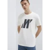Mavi 066255-30701 Mavi Pro Reflektör Logo Baskılı Beyaz Tişört