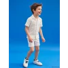 LCW Kids Bej Çizgili Erkek Çocuk Takım
