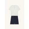 Defacto H8680AXWT34 Beyaz %100 Pamuk New Regular Fıt 2li Şortlu Pijama Takımı