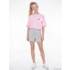 LCW Kids Gri Beli Lastikli Kız Çocuk Şort
