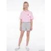 LCW Kids Gri Beli Lastikli Kız Çocuk Şort