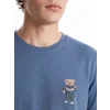 LC WAIKIKI İndigo Regular Fit Baskılı Erkek Pijama Takım