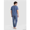 LC WAIKIKI İndigo Regular Fit Baskılı Erkek Pijama Takım