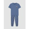 LC WAIKIKI İndigo Regular Fit Baskılı Erkek Pijama Takım