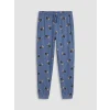 LC WAIKIKI İndigo Regular Fit Baskılı Erkek Pijama Takım