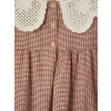 LCW Kids Turuncu Bebe Yaka Ekose Kız Çocuk Gabardin Elbise