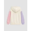 LCW Kids Ekru Kapüşonlu Kız Çocuk Fermuarlı Sweatshirt