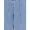 LCW Kids İndigo Wideleg Nakışlı Kız Çocuk Jean Pantolon
