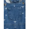 LCW Kids İndigo Fiyonk Desenli Kız Çocuk Jean Salopet Elbise