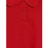 LCW Kids Kırmızı Polo Yaka Kız Çocuk Kalın Sweatshirt
