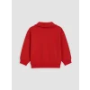 LCW Kids Kırmızı Polo Yaka Kız Çocuk Kalın Sweatshirt