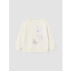 LCW Kids Ekru Bisiklet Yaka Payetli Kız Çocuk Sweatshirt
