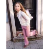 LCW Kids Ekru Dik Yaka Kız Çocuk Soft Touch Taytlı Takım