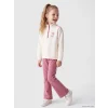 LCW Kids Ekru Dik Yaka Kız Çocuk Soft Touch Taytlı Takım