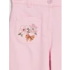 LCW Kids Pembe Wideleg Kız Çocuk Nakışlı Pantolon