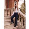 LCW Kids Lacivert Wideleg Kız Çocuk Gabardin Pantolon