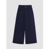 LCW Kids Lacivert Wideleg Kız Çocuk Gabardin Pantolon