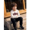 LCW Kids Beyaz Nakışlı Erkek Çocuk Sweatshirt