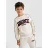 LCW Kids Beyaz Nakışlı Erkek Çocuk Sweatshirt