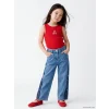 LCW Kids İndigo Wideleg Kız Çocuk Jean Pantolon