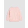 LCW Kids Pembe Bisiklet Yaka Nakışlı Kız Çocuk Sweatshirt
