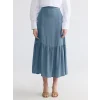 LCW Modest İndigo Beli Lastikli Fırfırlı Jean Etek