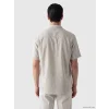 LCWAIKIKI Classic Kahverengi Regular Fit Çizgili Poplin Erkek Gömlek