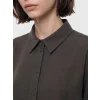 LCW Modest Kahverengi Keten Karışımlı Kadın Gömlek Tunik