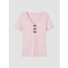 LCW DREAM Pembe V Yaka Puantiyeli Kadın Şortlu Pijama Takımı
