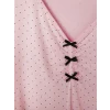 LCW DREAM Pembe V Yaka Puantiyeli Kadın Şortlu Pijama Takımı
