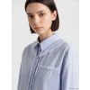 LCW Modest Mavi Çizgili Kadın Gömlek Tunik