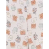 LCW Young Ekru Bisiklet Yaka Baskılı Kadın Kaprili Pijama Takımı