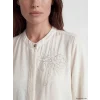 LCW Grace Ekru Hakim Yaka Boncuk İşlemeli Kadın Gömlek
