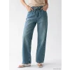 LCW Jeans İndigo Beli Lastikli Wideleg Kadın Jean Pantolon