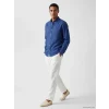LCW Vision Mavi Regular Fit Keten Karışımlı Erkek Gömlek